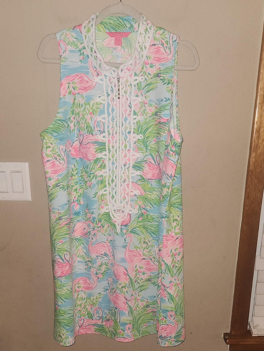 Lilly Pulitzer Jane Shift in Floridita Embroidered Half Zip A-line Dress Sz 16